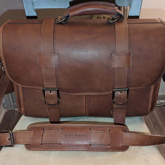 Korchmar Garfield Leather Laptop Briefcase - Picture 1 of 15